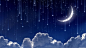 月亮流星云朵夜空夜色大图背景素材图片下载桌面壁纸
