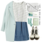 A fashion look from June 2015 featuring green coat, white skirt and blue skirt. Browse and shop related looks.