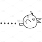 手绘-卡通粗线条贴纸SVG-鸟