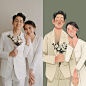 婚纱插画、婚纱照插画、人物插画、情侣插画、结婚照、