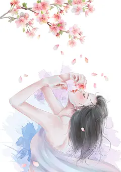 杂志书本绘本唯美人物插画