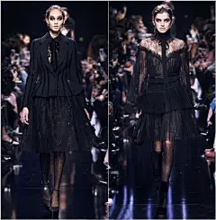 Elie Saab FW 2017｜芭蕾舞剧《Giselle》给了Elie Saab本季灵感，用大量的天鹅绒造了场暗黑的紫罗兰之梦 ​​​​