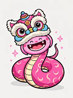 2025蛇年新年卡通蛇素材图