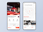 Homestay App-Listing details page recommend maps red interface travel simple style quality life listing details page homestay app homepage classic style ui design ios ui ux app