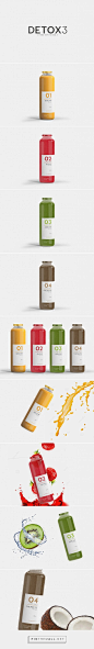 DETOX 3 drink beverage on Packaging of the World - Creative Package Design Gallery http://www.packagingoftheworld.com/2016/01/detox-3.html: 