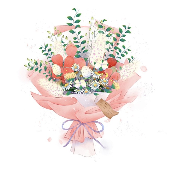 水彩花束_花卷卷卷卷__插画师作品_涂鸦...
