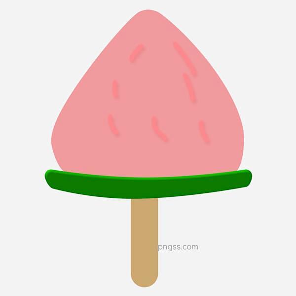 手绘粉色桃子冰淇淋图片大小2000x20...