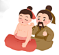 针灸中医养生医疗人物插画