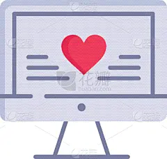 彩色图片,计算机,婚礼,计算机图标,平坦的,动物心脏,婚姻,白昼,形状,爱