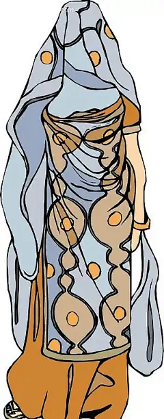 印度妇女背影EPS素材|插画|卡通|美女图片|女人图片|女性图片|人物素材|人物图片|矢量|矢量人物|矢量素材|印度妇女