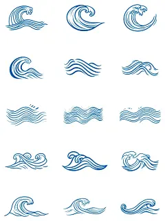 线性素材｜海浪插画【免抠素材】整理合集 - 小红书
