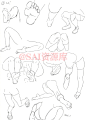 #资源君#4氏从头到脚线稿练习--膝の練習练习，自己收藏，转需！​