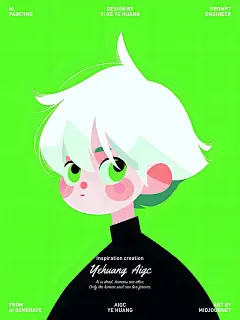 一颗椰皇：极简美学「绿色男生插画」。极简主义是一种艺术或者生活风格，本意在于极力追求简约。在艺术上作为抽象表现主义的反对者在审美上进行挑战。 
【核心关键词】
极简艺术：minimalist art
扁平插画：flat illustration
矢量插画：vector illustration 
#aigc一步之遥 #椰皇AIGC #极简主义 #扁平风插画 #头像