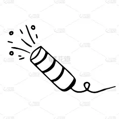 手绘涂鸦与圣诞爆竹。矢量插图。可爱的碎纸饼干。