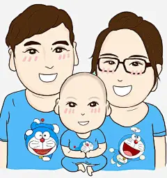 一家三口照片_新图网 https://ixintu.com 开心 和谐 幸福 手绘 卡通 可爱 小孩 大人 家庭照片 小孩 大人 家庭照片