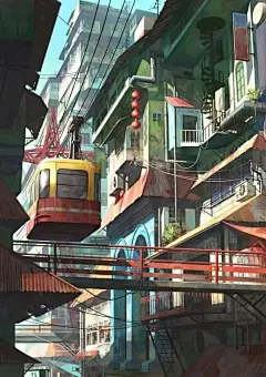 少女与小镇的不期而遇|插画分享