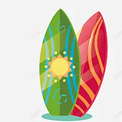 扁平彩色冲浪板矢量图高清素材 png 设计图片 免费下载 页面网页 平面电商 创意素材 png素材