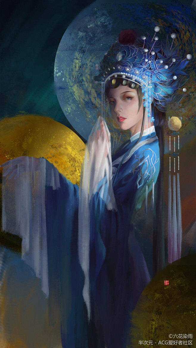 戏子青衣花旦戏服伶人摄影插画