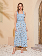 Frill Trim Shirred Floral Cami Top & Pants Set : Free Returns ✓ Free Shipping On Orders $49+ ✓. Frill Trim Shirred Floral Cami Top & Pants Set- Two-piece Outfits at SHEIN.