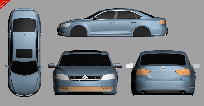 发几张清晰的汽车三视图给大家用rhino模型作品学犀牛中文网
