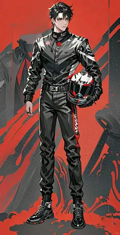 男赛车服立绘 - 小红书