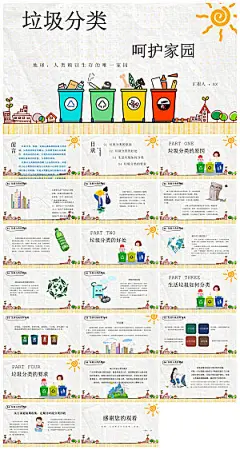 绿色环保垃圾分类低碳生活文明教育主题班会