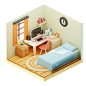 Bed Room 3D Icon