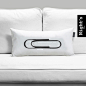 夜家居 布艺床头靠垫沙发垫靠枕白色回形针抱枕 含芯纯棉座椅靠垫 原创 设计 新款 2013 正品 代购  淘宝