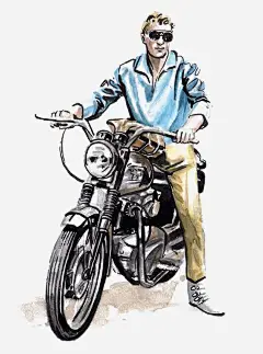 骑车的男人高清素材 卡通 手绘 插画 摩托车 机车 欧美 男人 免抠png 设计图片 免费下载