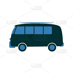 乘客,汽车,平坦的,面包车,嬉皮士,白色,金属,干净,概念