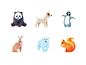 Luubra Animals Set minimal bear penguin dog panda cute custom bulgaria tsanev icons illustration animal