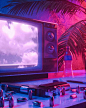 Retro TV and Gun synthwave cover