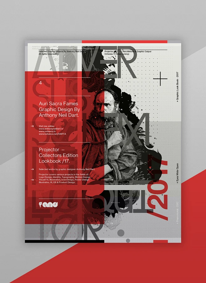 红、白、灰的组合排版: Projector Posters /17海报设计-花瓣网
