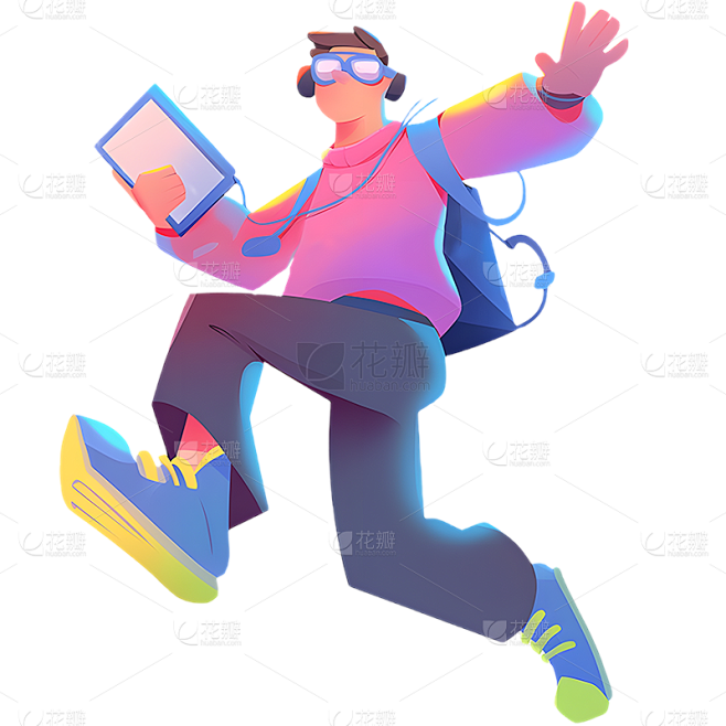 通用手绘插画求职人物职场单人人物贴纸