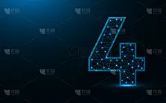 暗色,几何形状,绘画插图,数字4,数学符号,图像,矢量,低多边形效果 ,抽象,设计