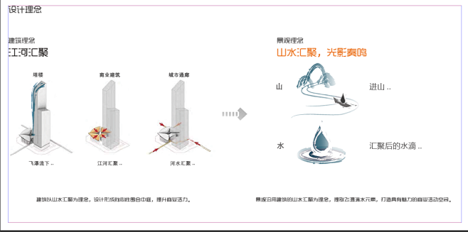 景观设计理念 山水汇聚，光影奏鸣