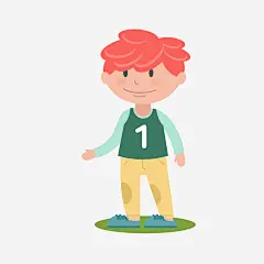 手绘卡通穿球服小男生矢量图免抠素材_新图网 https://ixintu.com 1号球服 png免抠图 伸手 创意 卡通 小男生 微笑 手绘 时尚 矢量图