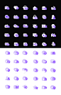 磨砂毛玻璃UI立体图标icon紫色系-源文件