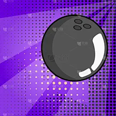 Isolated bowling ball. Pop art style