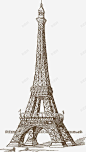 速写欧洲艾菲尔铁塔 页面网页 平面电商 创意素材