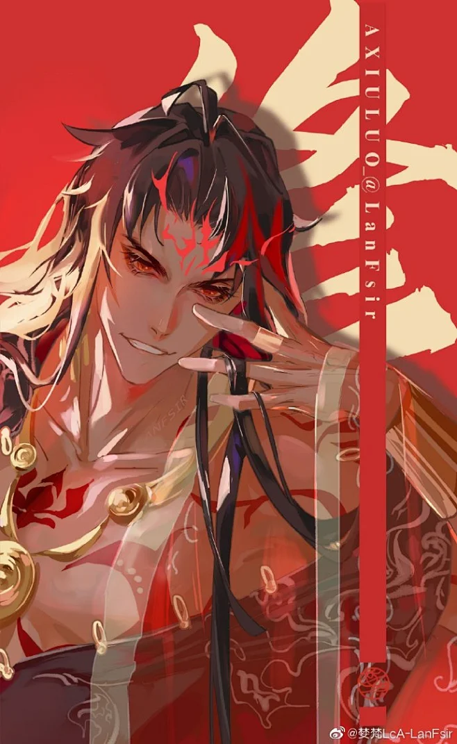 修帝超话 祝修帝早日如复婚，你俩️ 必须给我塌#修帝##帝释天##阿修罗# （衣服是私设，瞎几把搞的 讲究） 图片_插画图片素材-花瓣网