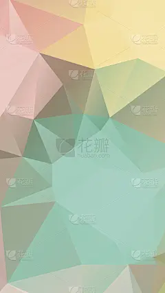 粉绿色光粉彩几何皱三角形低多边形风格矢量背景智能手机