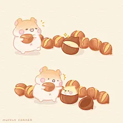 作者：muffin.corner
链接：https://www.instagram.com/muffin.corner/
推荐理由：可爱元素手账元素必备插画，简单易懂，配色鲜亮
