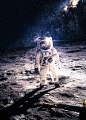 海报 在月球上探险的宇航员高清图片