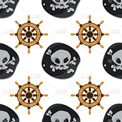 无缝图案设计表面黑标签盗版符号。