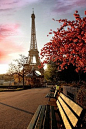 黄昏里的巴黎铁塔