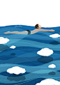 Paco_Yao 插画 原创 游泳池 夏季 这个夏天去游泳了吗？