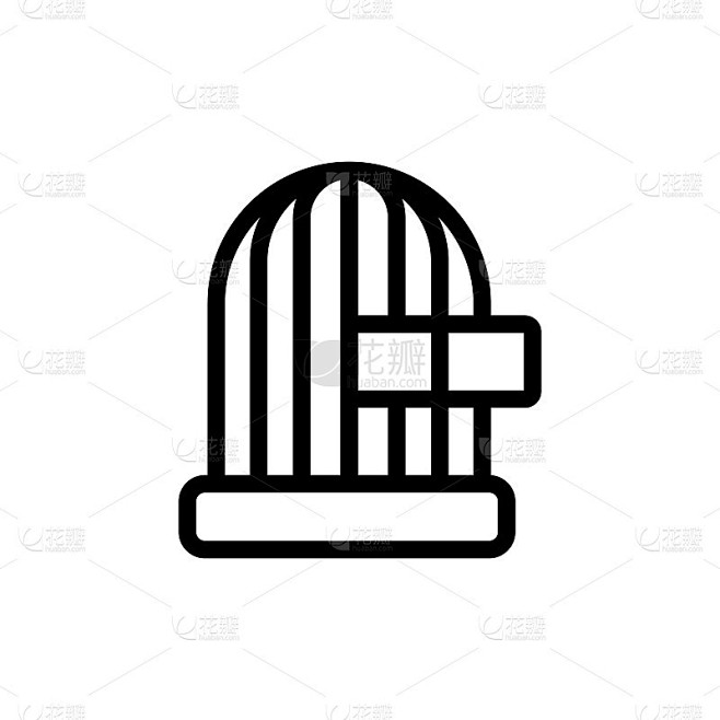 笼与饲料槽图标矢量轮廓说明