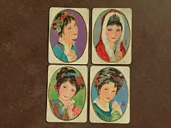 1980年 古代美人图案年历卡一套 怀旧收藏 老卡片收藏-淘宝网