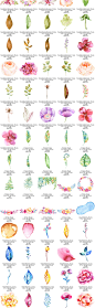 【合集】水彩手绘花卉花朵植物卡片邀请函图案PNG设计素材png212-淘宝网